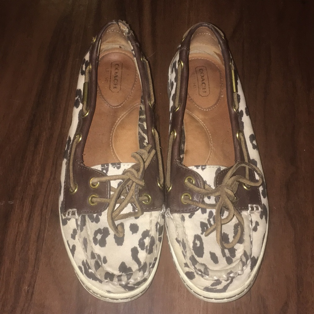 Coach Leopard Loafers